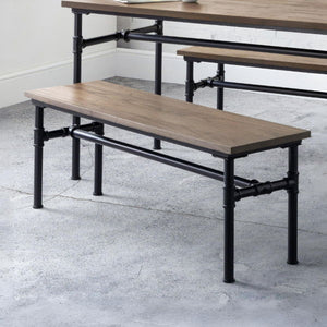 Carnegie Industrial Bench – Mocha Elm - Living with Luxury