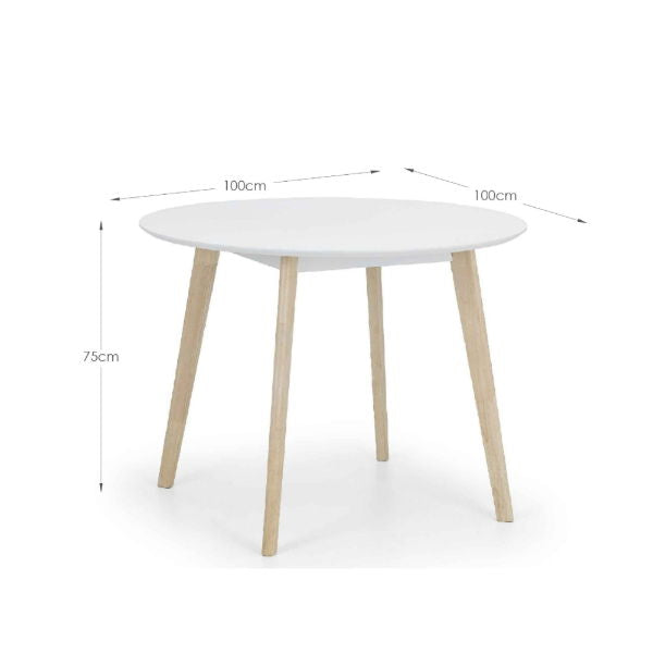 CASA ROUND DINING TABLE WHITE/OAK - Living with Luxury