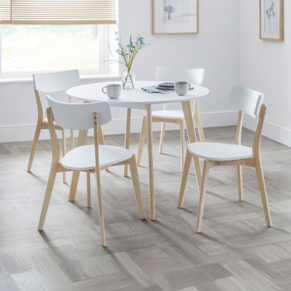 CASA ROUND DINING TABLE WHITE/OAK - Living with Luxury