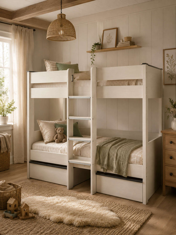 Celeste Bunk Bed with Drawers - Nordic Wood Effect - Living with Luxury