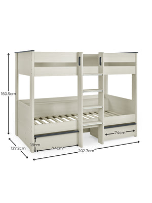 Celeste Bunk Bed with Drawers - Nordic Wood Effect - Living with Luxury
