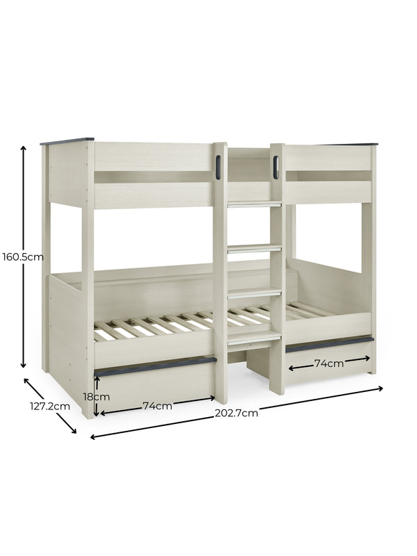 Celeste Bunk Bed with Drawers - Nordic Wood Effect - Living with Luxury