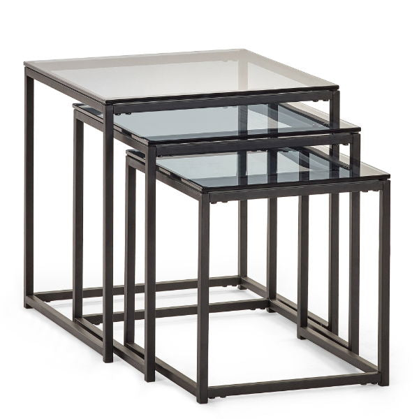 Chicago Smoked Glass Lamp Table – Product Description - Living with Luxury