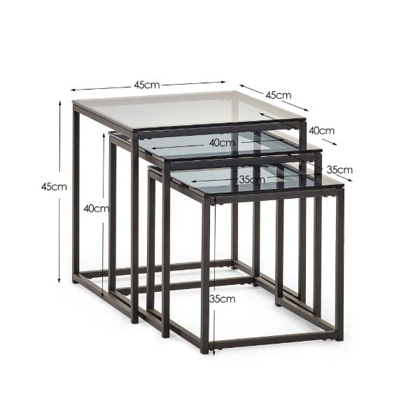 Chicago Smoked Glass Lamp Table – Product Description - Living with Luxury