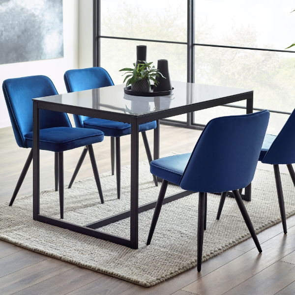 Chicago Smoked Glass Dining Table – Product Description - Living with Luxury