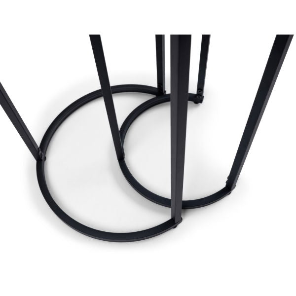 Chicago Round Nesting Side Tables smoked Glass - Living with Luxury