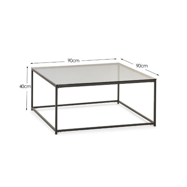 Chicago Square Coffee Table Smoked Glass - Living with Luxury
