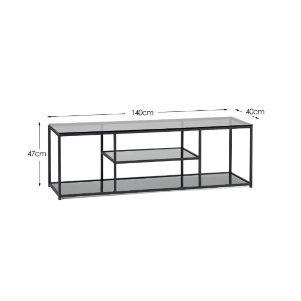 Chicago TV Unit - Smoked Glass - Living with Luxury