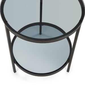 Chicago Circular Lamp Table - Smoked Glass - Living with Luxury