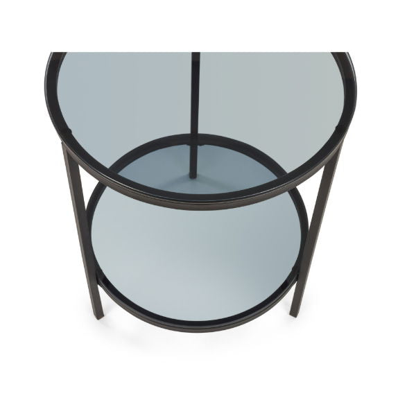 Chicago Circular Lamp Table - Smoked Glass - Living with Luxury