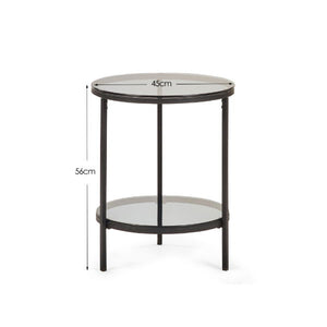 Chicago Circular Lamp Table - Smoked Glass - Living with Luxury