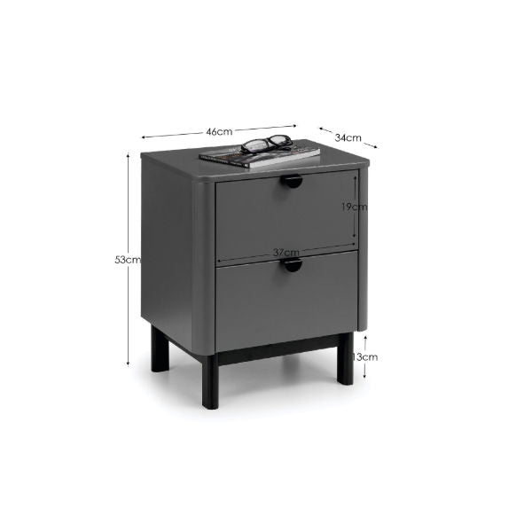 Chloe 2 Drawer Bedside - Living with Luxury