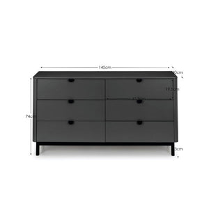 Chloe 6 Drawer Wide Chest - Living with Luxury