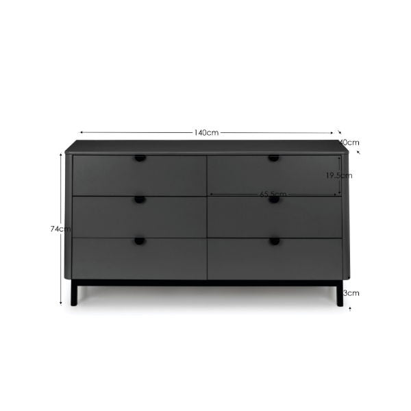 Chloe 6 Drawer Wide Chest - Living with Luxury