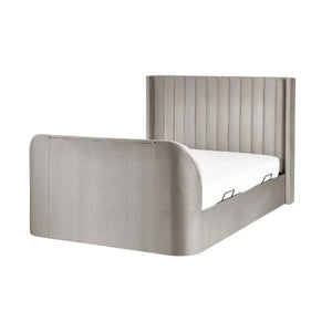Clara Side Lift Ottoman TV Bed 150cm Light Grey - Living with Luxury