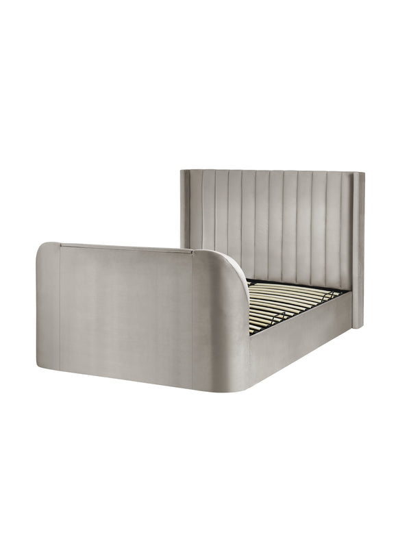 Clara Light Grey 180cm Super King TV Ottoman Storage Bed - Living with Luxury