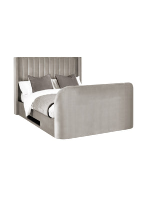 Clara Light Grey 180cm Super King TV Ottoman Storage Bed - Living with Luxury