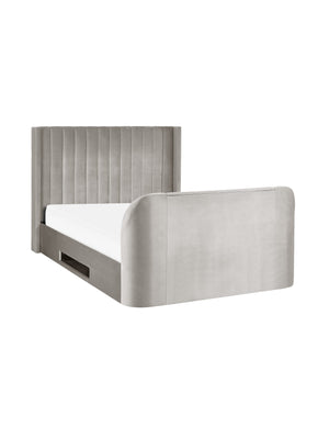 Clara Light Grey 180cm Super King TV Ottoman Storage Bed - Living with Luxury