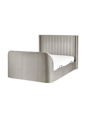 Clara Light Grey 180cm Super King TV Ottoman Storage Bed - Living with Luxury