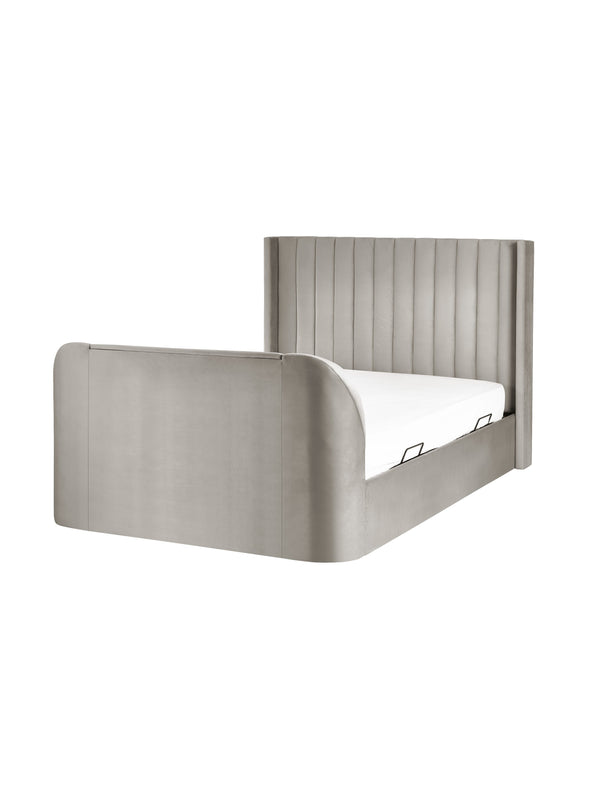 Clara Light Grey 180cm Super King TV Ottoman Storage Bed - Living with Luxury
