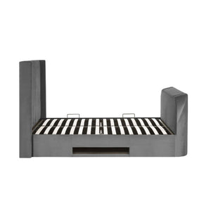 Clara Side Lift Ottoman TV Bed 135cm Dark Grey - Living with Luxury