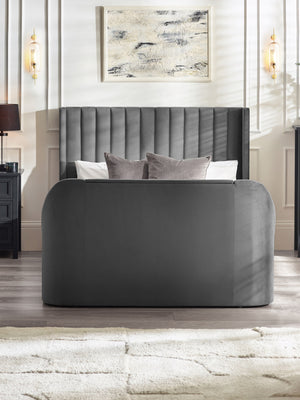 Clara Dark Grey 180cm Super King TV Ottoman Storage Bed - Living with Luxury