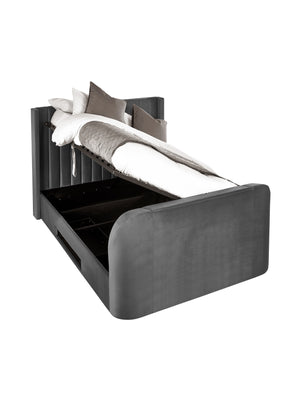 Clara Dark Grey 180cm Super King TV Ottoman Storage Bed - Living with Luxury