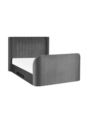 Clara Dark Grey 180cm Super King TV Ottoman Storage Bed - Living with Luxury