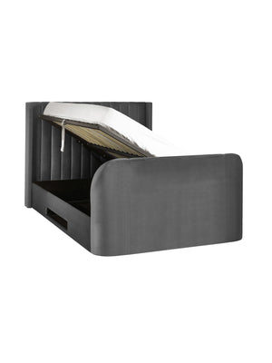Clara Dark Grey 180cm Super King TV Ottoman Storage Bed - Living with Luxury