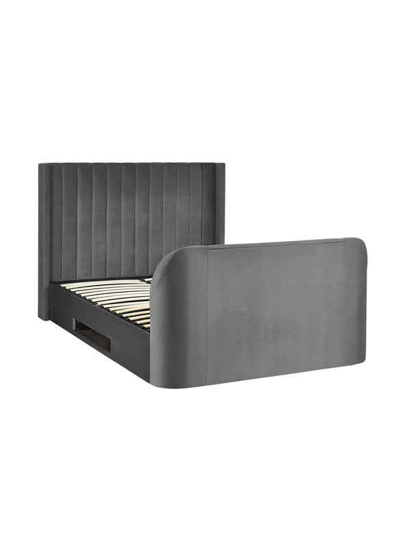 Clara Dark Grey 180cm Super King TV Ottoman Storage Bed - Living with Luxury