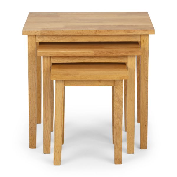 Cleo Nest of Tables Natural Oak Finish - Living with Luxury