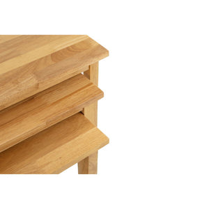 Cleo Nest of Tables Natural Oak Finish - Living with Luxury