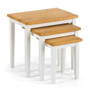 Cleo Nest of Tables White / Natural Oak - Living with Luxury