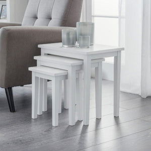Cleo Nest of Tables Pure White Finish - Living with Luxury