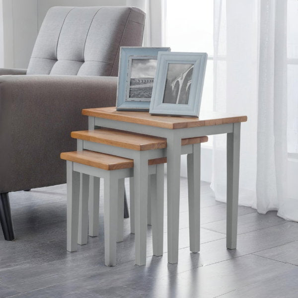 Cleo Nest of Tables Grey & Oak - Living with Luxury