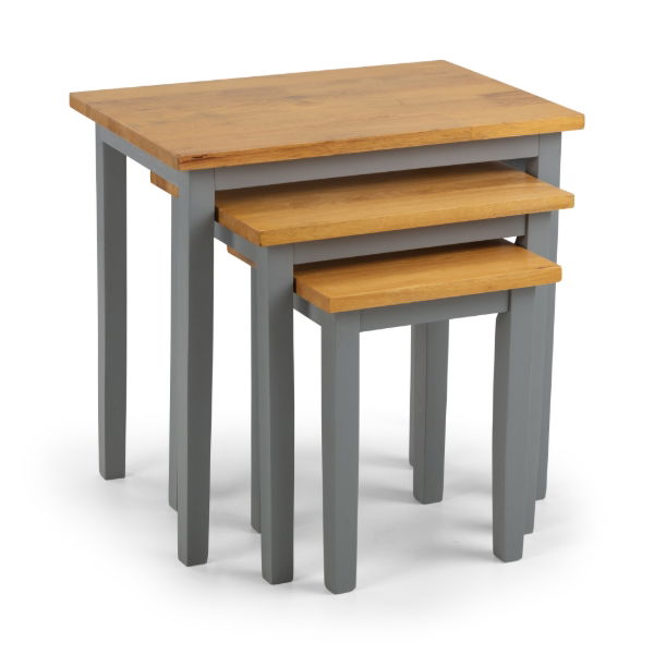 Cleo Nest of Tables Grey & Oak - Living with Luxury