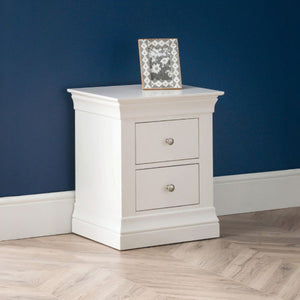 Clermont 2 Drawer Bedside Surf White - Living with Luxury