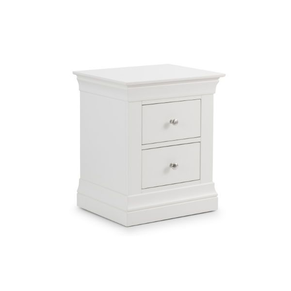 Clermont 2 Drawer Bedside Surf White - Living with Luxury
