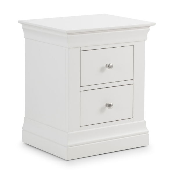 Clermont 2 Drawer Bedside Surf White - Living with Luxury