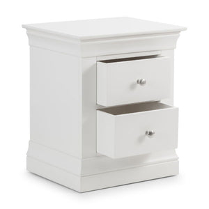 Clermont 2 Drawer Bedside Surf White - Living with Luxury