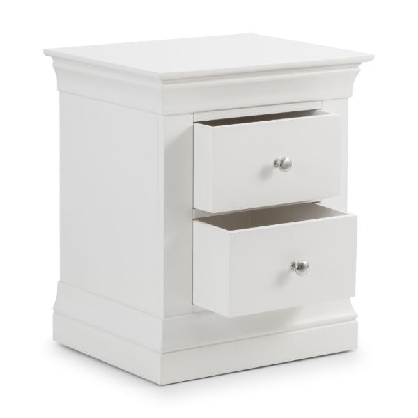 Clermont 2 Drawer Bedside Surf White - Living with Luxury