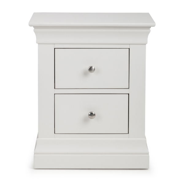 Clermont 2 Drawer Bedside Surf White - Living with Luxury
