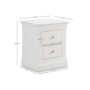 Clermont 2 Drawer Bedside Surf White - Living with Luxury