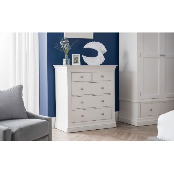Clermont 3+2 Drawer Chest Surf White - Living with Luxury