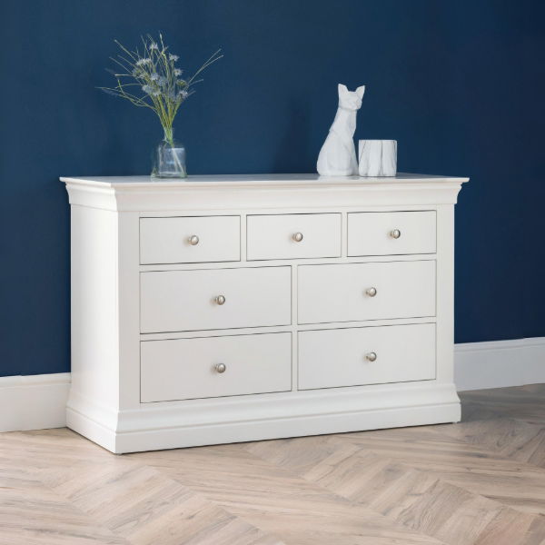 Clermont 4+3 Drawer Chest Surf White - Living with Luxury