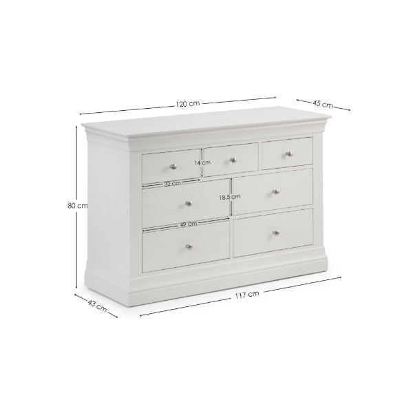 Clermont 4+3 Drawer Chest Surf White - Living with Luxury