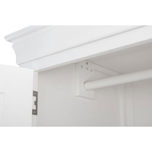 Clermont 2 Door 1 Drawer Wardrobe Surf White - Living with Luxury