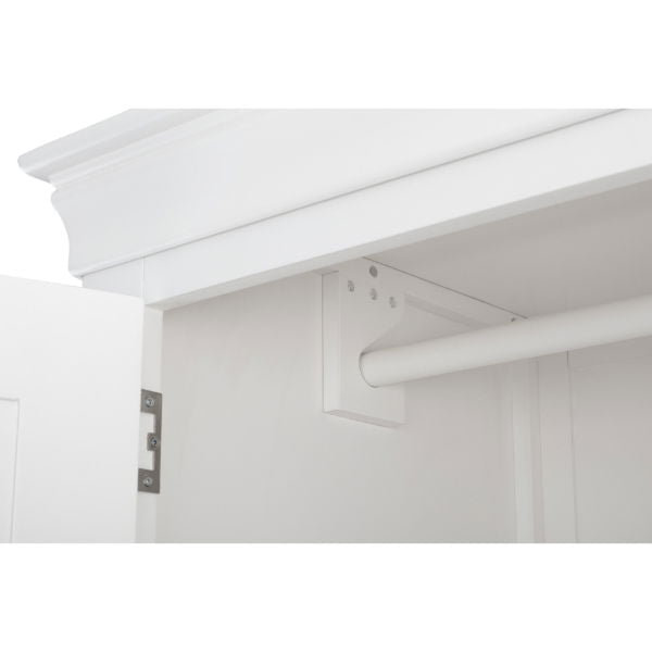 Clermont 2 Door 1 Drawer Wardrobe Surf White - Living with Luxury