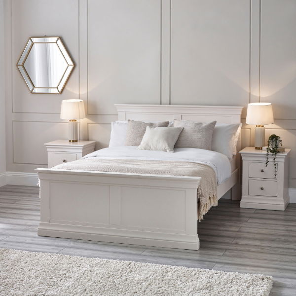 Clermont 135cm Double Bed Surf White - Living with Luxury