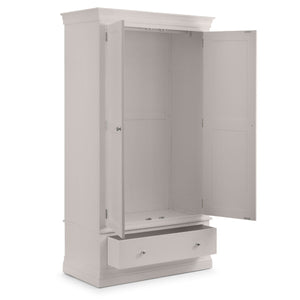 CLERMONT 2 DOOR 1 DRAWER WARDROBE - LIGHT GREY - Living with Luxury